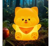 POSSHE Red Panda Night Light with Squishy Soft Silicone, RGB Flashing Color, Dimmable Rechargeable Portable Touch Red Panda Gifts Decor for Girls Boys