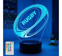 POSSHE Rugby Night Light, England Football Gifts, 3D Illusion Night Light with RGB 16 Colors Changing, Remote Control and Timer, Kids Boy Girl Room Decoration for Holiday Birthday Christmas