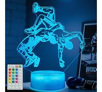 POSSHE Wrestling Night Light, Wrestler Gifts, Wrestler 3D Illusion Lamp with 16 Colors Changing, Remote Control and Dimmable, Kids Boys Girls Room Decoration, Holiday Xmas Gifts
