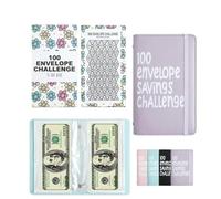 Possibilityk 100 Days Money Saving Challenge Coin Envelope Budgetstorage Book, 100 Envelopes Savings Challenge Book, A5 Moneys Saving Budget Binder, Cash Envelopes for Budgeting, Budget Planner(Purple