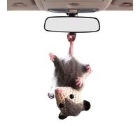 Possum Car Charm - Handmade Knitted Possum Car Pendant, Opossum Rearview Mirrors Accessories, Crochet Possum Charm Accessories
