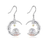 Possum Earrings S925 Sterling Silver Moon Possum Earrings Animal Jewelry Gifts for Women Possums Lovers Christmas Birthday Gift