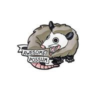 Possum Enamel Brooch Pin - Cartoon Cute Animal Badge for Women and Men's Fashion Jewelry Accessories, Metal, metal