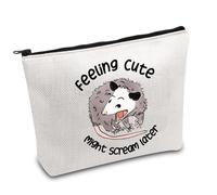 Possum Gift Opossum Lover Gift Feeling Cute Might Scream Later Opossum Makeup Bag Opossum Mom Gift Screaming Possum Gift (Scream Later UK)
