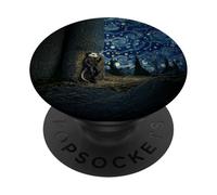 Possum Smoking Starry Night Scene Van Gogh Funny Tee PopSockets Adhesive PopGrip