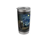 Possum Smoking Starry Night Scene Van Gogh Funny Tee Stainless Steel Insulated Tumbler