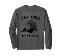 Possum The Vibe Is Feral Shirt Funny Possum Meme Long Sleeve T-Shirt