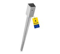 Post Anchor 45 x 45 cm, Set of 4, Post Anchor, Impact Ground Sleeves, Anchor, Support Base, Ground Spike, Impact Sleeve 45 x 45 cm, Ground Sleeve, Ground Anchor for Wooden Posts, Fence Posts