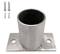 Post Anchor Base, Deck Post Base, Stainless Steel Post Base Kit Antirust Post Anchor Outdoor Round Post Brackets Support for Fence, Mailbox, Deck, Pergola Brackets Fence(1pc,Diameter: 1.18in; H: 1.57i