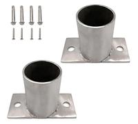 Post Anchor Base Kit, Stainless Steel Round Post Brackets for Fence, Mailbox, Deck, Pergola - 4pcs, Diameter: 3.94in, Height: 3.94in