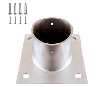 Post Anchor Base Kit, Stainless Steel Round Post Brackets for Fence, Mailbox, Deck, Pergola - 4pcs, Diameter: 3.94in, Height: 3.94in