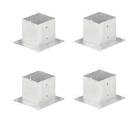 Post Anchor Base Plate 141mm Square for 141mm Posts Galvanised 206x206 4pc H150