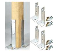 Post Anchor, Deck Base, Adjustable Brackets Thick Solid Steel for Railing Mailbox, Heavy Duty Wood Fence Posts(4pcs,Height 200mm)