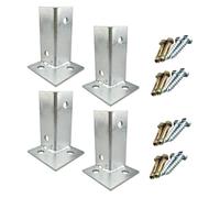 Post Anchor, Deck Base, Adjustable Heavy Duty Wood Fence Pergola Brackets Reversible Half Column Fit 2x2,2x4,4x4 Posts(4pcs,Height 100mm)