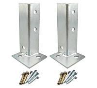 Post Anchor, Deck Base, Adjustable Heavy Duty Wood Fence Pergola Brackets Reversible Half Column Fit 2x2,2x4,4x4 Posts(2pcs,Height 200mm)