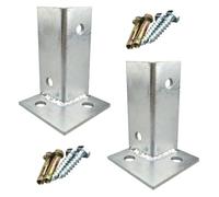 Post Anchor, Deck Base, Adjustable Heavy Duty Wood Fence Pergola Brackets Reversible Half Column Fit 2x2,2x4,4x4 Posts(2pcs,Height 100mm)