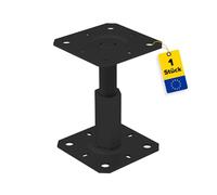 Post Anchor Height Adjustable 100 to 150 mm, Screw on Post Support, Support Base, Post Anchor, Screw-on Sleeve, Anchor, Threaded Rod M20, Anchor Plate 130/130 x 3 mm