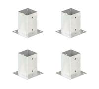Post anchors 4pc Hot-Dip Galvanised Metal 150x150mm Base 150mm H for 71mm Square