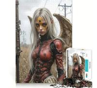 Post-Apocalyptic Angel Warrior Jigsaw Puzzles 1000 Piece for Adults Think Smart Toy Together Fun Accurate Cut Art Display (38x26cm)