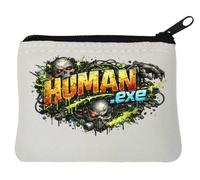Post Apocalyptic Digital World Neoprene Coin Purse Pouch 10x11cm White