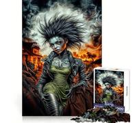 Post-Apocalyptic Gothic Woman 1000 Piece Jigsaw Puzzles for Teenagers Mind Challenge Toy Quiet Hobby Precise Cut Seasonal Gift (38x52cm)