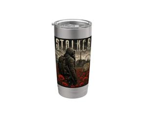 Post Apocalyptic Zone Survivor Tactical Gas Mask Video Game Stainless Steel Insulated Tumbler
