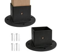 Post Base, 2x2 Inch Square Heavy Duty Support, Post Flange Gazebos PorcBase | Post Base, 10x5.08cm, 2 Pieces 2x2 Inch Square Heavy Duty No Drill Support, Post Flange Base, for Pergolas Gazebos Porches Ma