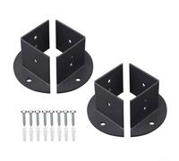 Post Base Adjustable Adjustable Post Base Support Brackets for Deck Pergola Fence Installation Carbon Steel Construction 2x2 4x4 6x6 Inch with Screws Black 8 Pack(4pcs)