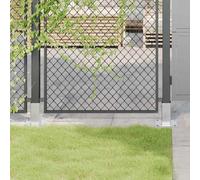 Post Base Bracket Silver Hot-Dip Galvanised Steel 61x61mm 15x15cm 15cm Pack of 4