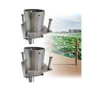 Post Base,Fence Post Support Pergola Brackets,Round Column Base,Deck Round Shoe Base Instantly Transforms Hand & Stair Rail Feet,Set of 2(Dia 110mm(4.33in))