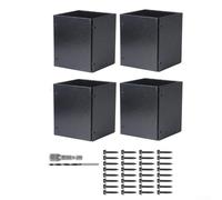 Post Base Protectors, Adjustable Column Protector for 3.35 Inches to 6 Inches in Width Decks,Wood Fences,Porchs (1 set)