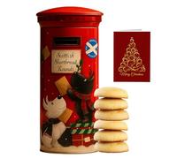 Post Box Biscuit Tin with Scottish Shortbread Rounds 175g - Traditional Decorative Christmas Tin, Stocking Filler, Christmas Gifts for Men Women, Afternoon Tea Biscuits Gift Set
