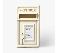 Post Box Classic Ivory Large Letter Box Lockable With 2 Keys, Pole Mounted Heavy Duty Cast Iron Mail Box For Home Weatherproof