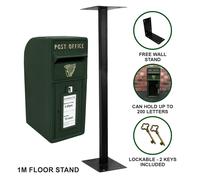 Post Box Irish/Scottish Cast Iron Royal Mail ER Floor Stand Wall Mount Letterbox
