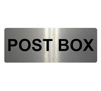 POST BOX Metal Aluminium Door Sign Plaque For House Office Gate Parcels Letters (200x75mm, Brushed Silver)