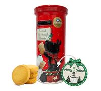 Post Box Shortbread Biscuit Tin - Charming Red Post Box Tin Filled with Scottish Shortbread Cookies 180g & Christmas Tree Decoration. Biscuits Gift Set for Stocking Fillers, Christmas Gifts for Kids