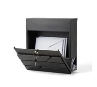 Post Box Wall Mounted Galvanised Steel Lockable Mailbox for Home Entrance Anthracite 370 x 370 x 105 mm - Powder Coated with Keys and Fixings
