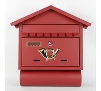 Post Box with Separate Newspaper Tube, Mailboxes for Outside Decorative, Elegant Vintage Design, Suitable for Home or Apartment Entrances(Red)
