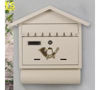 Post Box with Separate Newspaper Tube, Mailboxes for Outside Decorative, Elegant Vintage Design, Suitable for Home or Apartment Entrances(White)
