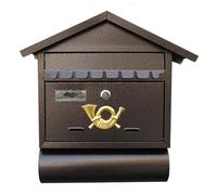 Post Box with Separate Newspaper Tube, Mailboxes for Outside Decorative, Elegant Vintage Design, Suitable for Home or Apartment Entrances(Brown)