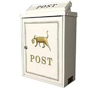 post boxes outside waterproof post boxes Vertical Mailbox Locking Steel Locking Office Drop Box Comment Box Letter Box Deposit Box Letterbox Parcel Box(Color:White)