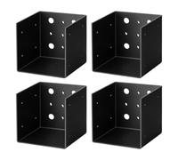 Post Bracket 4 x 4 Rustproof Pre-Drilled Metal Support Connector | Set of 4 Wooden Posts Pergola Base for Outdoor Garden Yard Garden Path Lawn Patio Gazebo