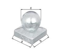 Post cap 70 x 70 mm diameter 60 mm square with ball head ma GAH