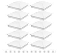 Post Caps 10 x 10 cm | Fence Post Caps - Protection Decorative White UV-Resistant for Outdoor Patio Bridge Letter Box