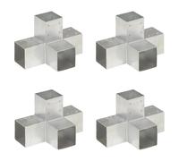 Post Connector 4pcs Hot-Dip Galvanised Metal 91x91mm Square Beam Shoe Set Heavy