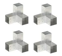 Post Connector Galvanised Metal 81x81mm 4pcs Y-Shape 180x185x185mm Hot-dip 1.5mm