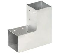 Post Connector L-Shape 81mm Galvanised Metal 180x85x183mm Heavy-Duty Pre-Drilled