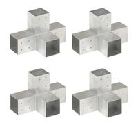 Post connector set 4pcs hot-dip galvanised metal 81x81mm beam pack 280x85x185mm