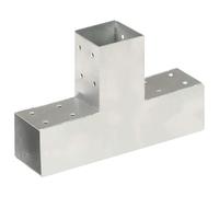 Post Connector T-Shoe Hot-dip Galvanised Metal 71x71mm 127x77x175mm 1.5mm 3-way