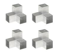 Post connectors 4pcs Galvanised hot-dip metal 101x101mm 200x200x200mm 1.5mm DIY